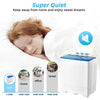 26lbs Portable Semi-Automatic Twin Tub Washing Machine with Drain Pump-Blue-2