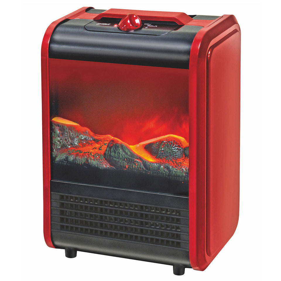 Optimus Electric Flame Effect Mini Fireplace Heater-0