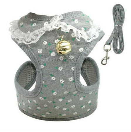 Comfortable Bow Tie Striped Dog Leash With Bells - Available In Multiple Colors And Sizes-8